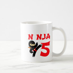 Caneca De Café Festa de Ninja Karate de 5 Anos de Idade Crianças