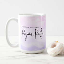 Caneca De Café Festa de Pijama Rosa Pastel Roxo Moderno