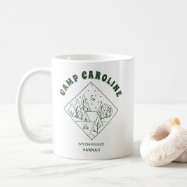 Caneca De Café Festa de Solteira no Acampamento Personalizada par