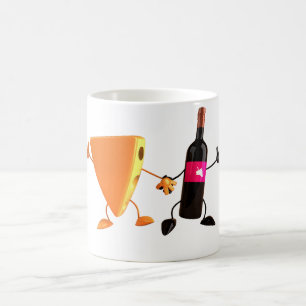 Caneca De Café Festa Divertida de Vinho e Queijo