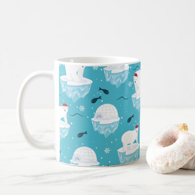 Caneca De Café Festa do Urso Polar (Com Donut)