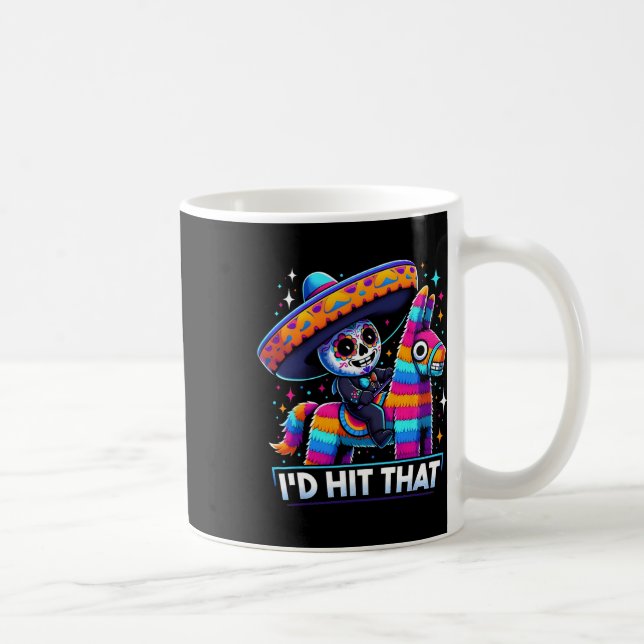 Caneca De Café Festa Mexicana Engraçada Pinatas Eu Acertava Aquel (Direita)