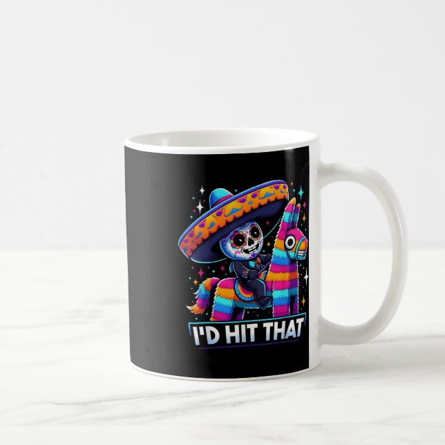 Caneca De Café Festa Mexicana Engraçada Pinatas Id Atingiu Esse C (Direita)