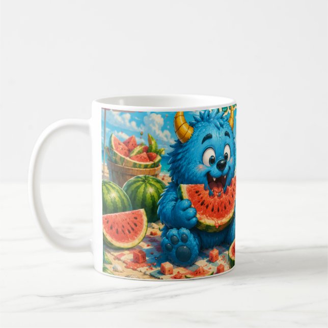 Caneca De Café Festa na Praia do Monstro do Céu de Melancia (Esquerda)