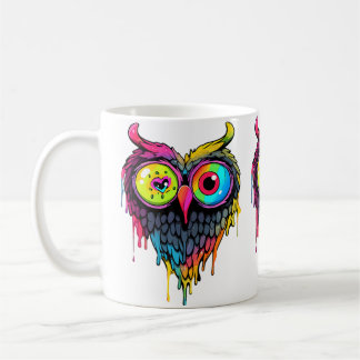 Caneca De Café Festa Triippy Edm Coruja Amante Da Música