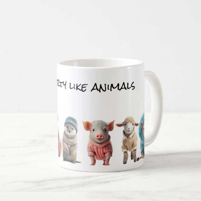 Caneca De Café Festas de animais (Frente Esquerda)