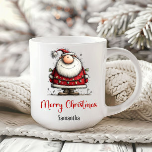 Caneca de Café Festiva com Humor de Papai Noel de 