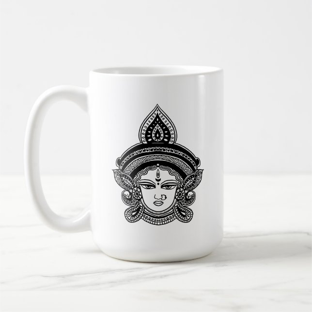 Caneca De Café Festival Durga Maa Hindu Deus (Esquerda)