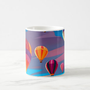 Caneca De Café Festival Moderno de Balões de Ar Quente no Céu