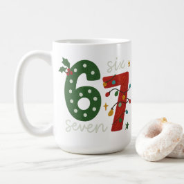 Caneca De Café Festive 67 – Bright Christmas Numbers Desig