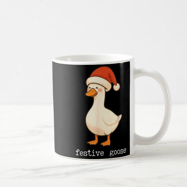 Caneca De Café Festive And Mpy Goose Santa Hat Xmas Light Matchin (Direita)
