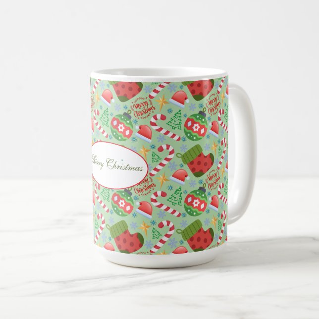 Caneca De Café Festive Christmas Decorations, Cute Holiday (Frente Esquerda)