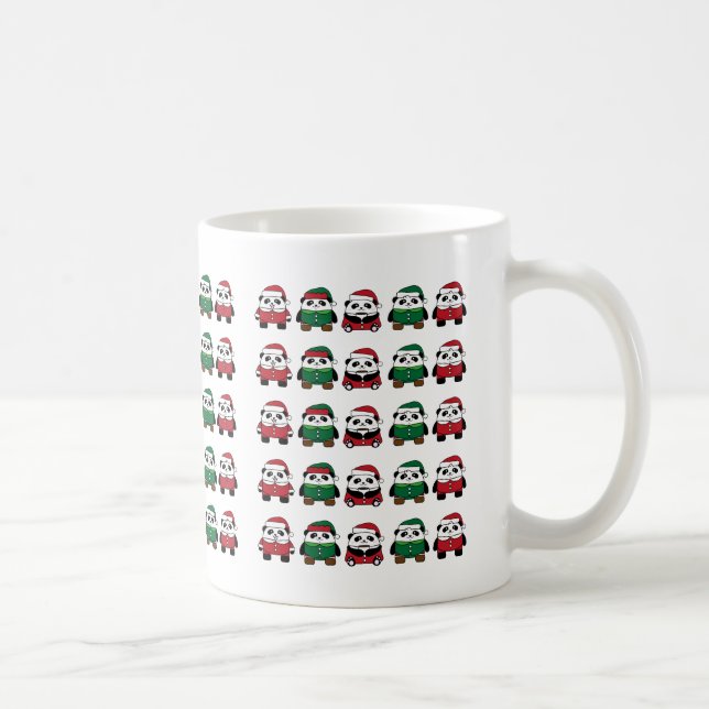 Caneca De Café Festive Christmas Pattern – Seamless Holiday Icons (Direita)