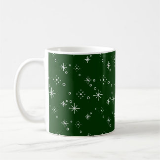 Caneca De Café Festive Green and White Holiday Christmas