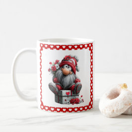 Caneca De Café Festive Love Messenger Gnome "Heart and Presents"