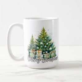 Caneca De Café Festive Merry Christmas Tree Happy Holidays