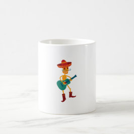 Caneca De Café Festive Skeleton Guitar Player