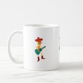 Caneca De Café Festive Skeleton Guitar Player