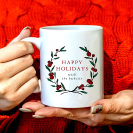 Caneca De Café Festive Wreath Family Christmas