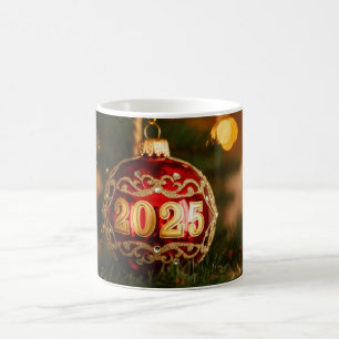 Caneca De Café Festivo 2025 Ornamento