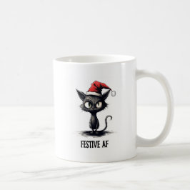 Caneca De Café Festivo AF Engraçado Cat Natal