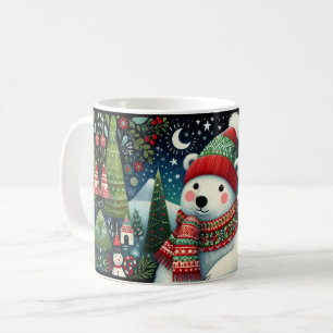 Caneca De Café Festivo Folk Art Natal