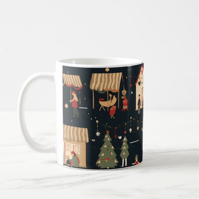 Caneca De Café Festivo Mercado de Natal (Esquerda)