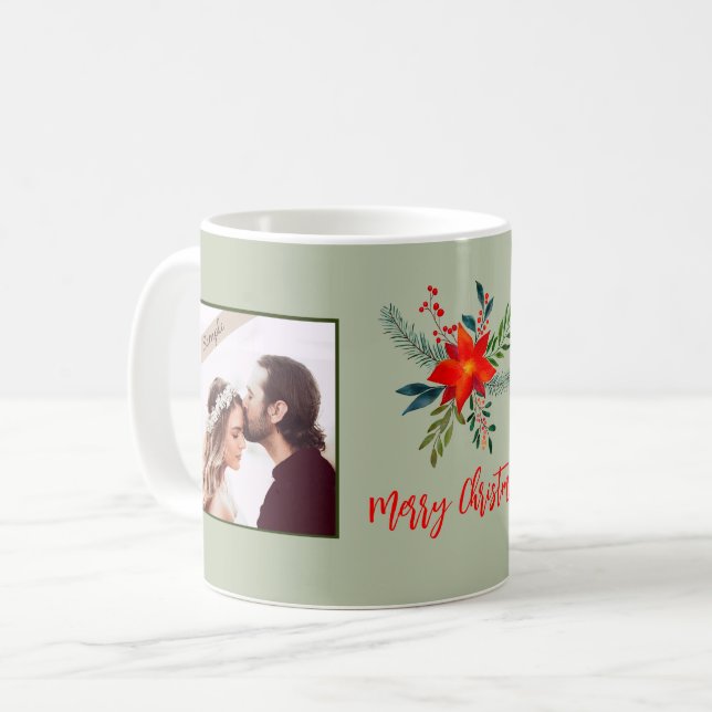 Caneca De Café Festivo Nossa Primeira Família Natal 2 Foto Person (Frente Esquerda)
