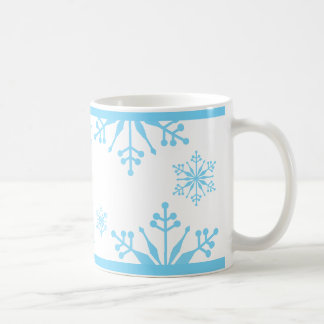 Caneca De Café Festivo Pastel Azul Floco de Neve Mug