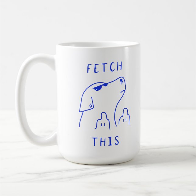 Caneca De Café Fetch this | Dog | Mug Decorative (Esquerda)