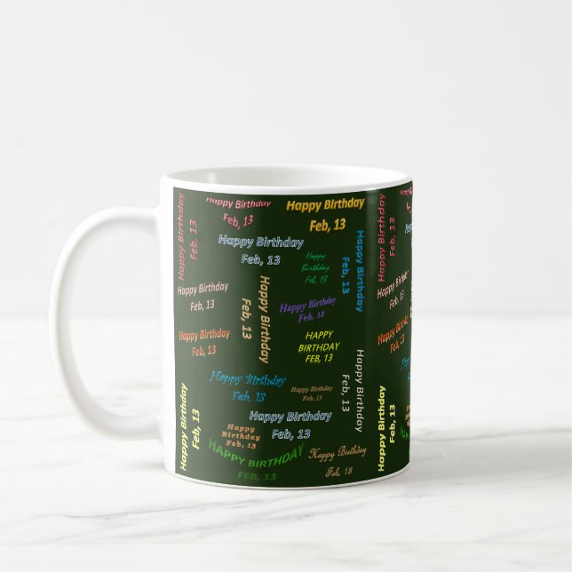 Caneca De Café Fevereiro, 13 Aniversário Mug (Esquerda)