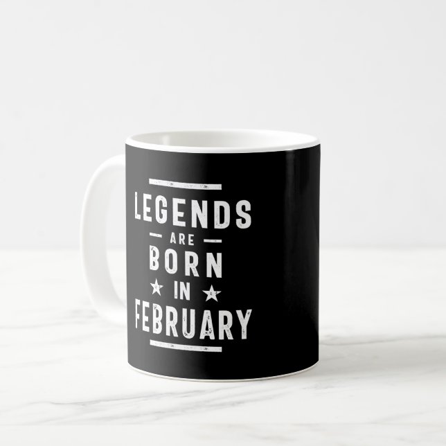 Caneca De Café Fevereiro De Aniversário As Legendas De Presente S (Frente Esquerda)