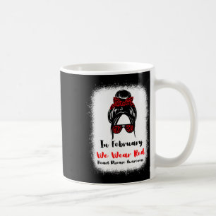 Caneca De Café Fevereiro Saúde do Coração Passar Vermelha Má Mulh