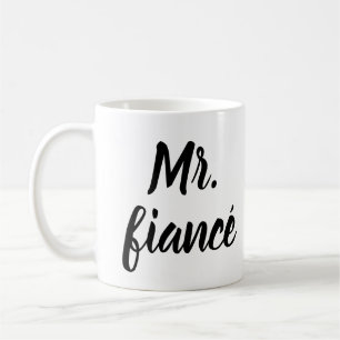 Caneca De Café Fiancé Coffee Mug - Inky Trendy Lettering