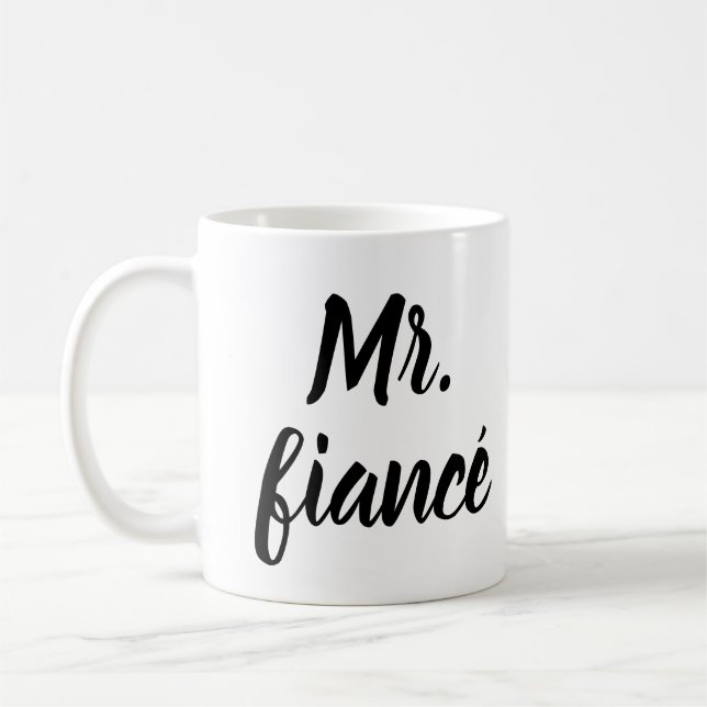 Caneca De Café Fiancé Coffee Mug - Inky Trendy Lettering (Esquerda)