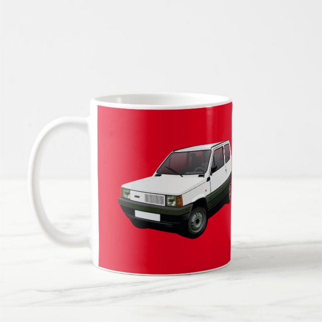 Caneca De Café Fiat Panda 30 / 45 vermelho (Esquerda)