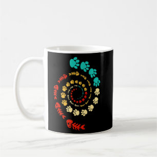 Caneca De Café Fibonacci Cat Paw ou Ouro Ratio e Espiral ou Fi