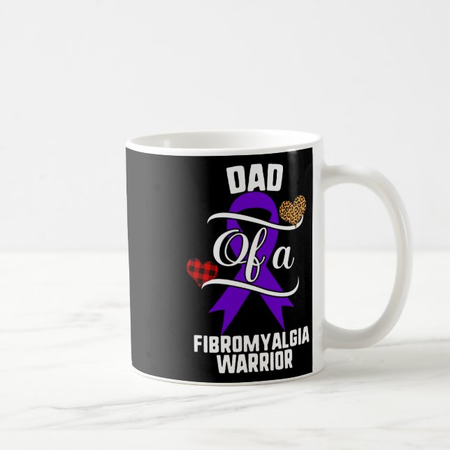 Caneca De Café Fibromialgia Consciência Leopard Xadrez Familiar (Direita)
