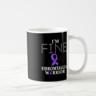 Caneca De Café Fibromialgia Sensibilização Guerreira Suporte Roxo
