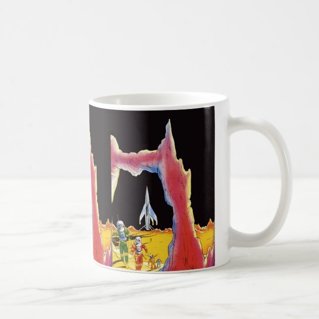Caneca De Café Ficção científica retrô, alienígenas de ficção cie (Direita)