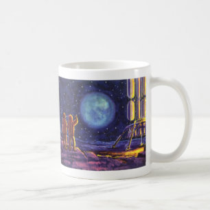 Caneca De Café Ficção científica retrô, astronautas de Ficção Cie