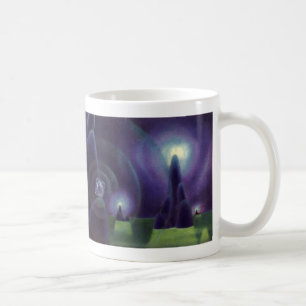 Caneca De Café Ficção científica retrô, planeta espacial exterior
