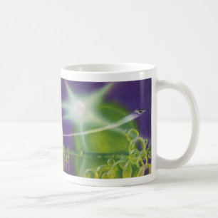 Caneca De Café Ficção científica vintage bolha verde do planeta