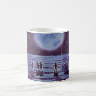 Caneca De Café Ficção Científica Vintage Rover Alienígenas na Lua