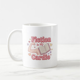 Caneca De Café Ficção é meu cardio - leitor de livros