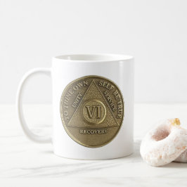 Caneca De Café Ficha de 6 Anos de Sobriedade Moeda Comemorativa d