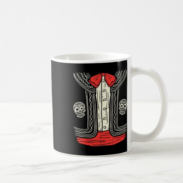 Caneca De Café Ficheiro de roupa mexicano do Halloween Mariachi M (Direita)