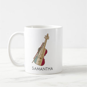 Caneca De Café Fiddle Whisperer Vintage Violin Personalizado
