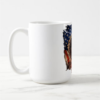 Caneca De Café Fierce Monster Tearing American Flag Art