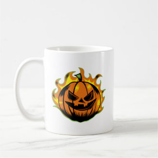 Caneca De Café Fiery Carved Halloween Pumpkin Mug